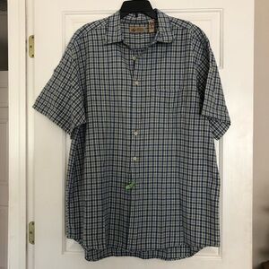 Mens Lord & Taylor Casual Classics Plaid Short Sleeve Button Down Shirt Size XL